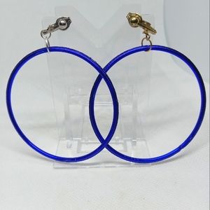 2.5" Gold or Silver Clips Indigo Sparkling Fashionable Hoops